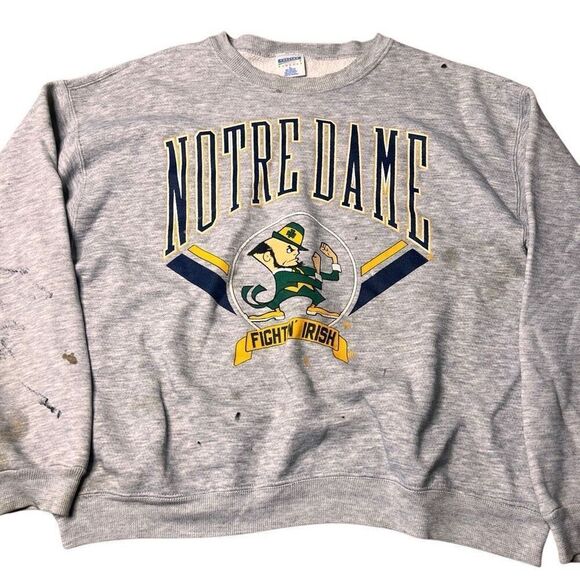 Vintage 90s Notre Dame Fighting Irish Sweatshirt XL - Picture 3 of 8
